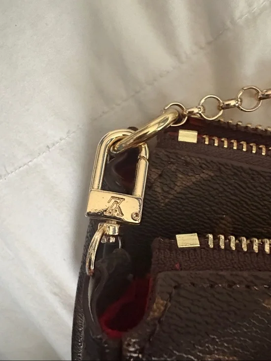 Louis Vuitton Monogram Double Pouch Crossbody Bag in Brown and Tan - Picture 5 of 10